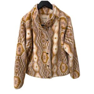 Lucky Brand Print Southwestern Sherpa Jacket Coat – Size M - NWT – MSRP $169.50